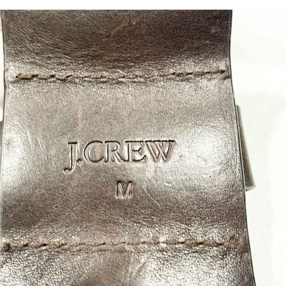 Vintage Y2K J. Crew Braided Woven Genuine‎ Leather Wide Belt Women's Sz M Brown - Picture 5 of 10